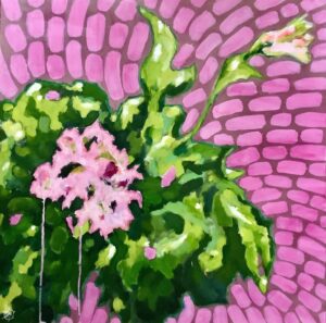 Painting of pink flowers