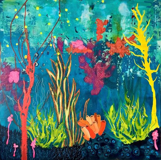 View underwater ocean corals
