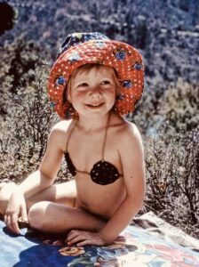 picture of little girl with sunhat and crochet bikini