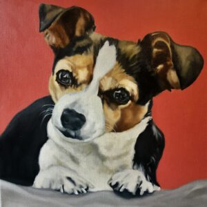 Painting of Chihuahu brown black white female