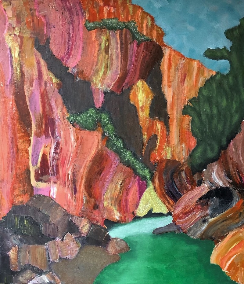 Picture of a canyon in bright colors